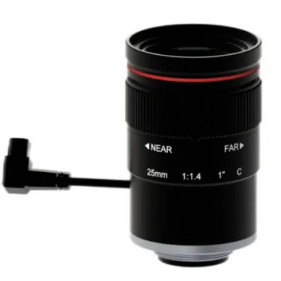 C-mount 1 inch F1.4 25mm focal length Lens 12MP CCTV Lens P-iris For Traffic Monitoring Camera