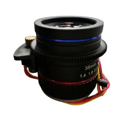 C-mount CCTV Lens For Traffic Monitoring Camera with 1.1inch F1.4 12MP 35mm Motorized f0cusLens