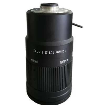 C-mount 1inch F1.0 12mm Lens 12MP P Iris CCTV Lens For Traffic Monitoring Camera