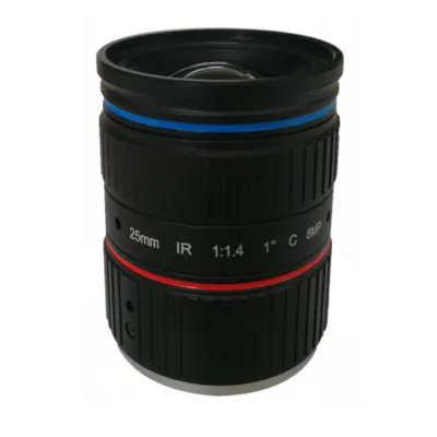 C-mount 1inch F1.4 25mm Lens 8MP Manual Iris CCTV Lens For Traffic Monitoring Camera