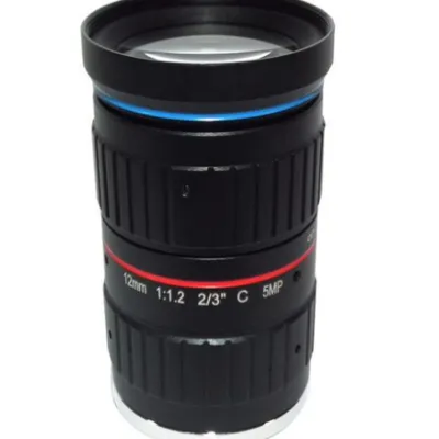 C-Mount lens with 2/3" format 12MM 5MP F1.2 Lens For Traffic Monitoring Camera
