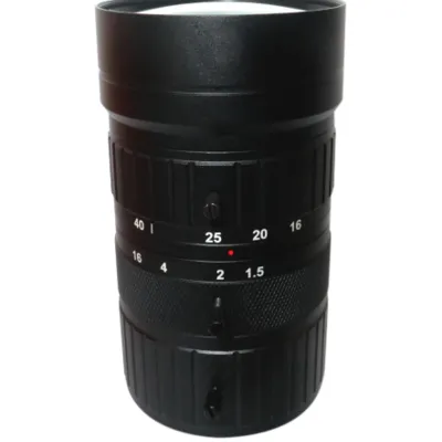 C-Mount 1.1" 16-40mm Varifocal Zoom 12MP F1.5 and Manual Iris IR Correction Lens