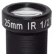 CCTV camera lens with M12 mount 5MP resolution 25mm focal length and 1/2" format